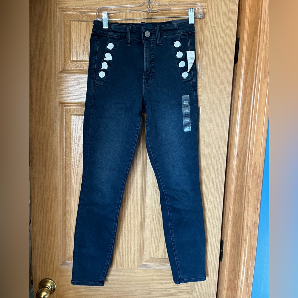 GAP Denim High Rise Universal Leggings Stretch Super Skinny Leg Size 2/26 R